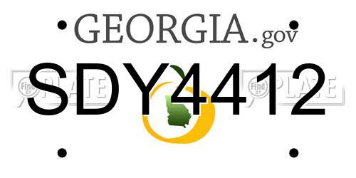 SDY4412 Georgia License Plate