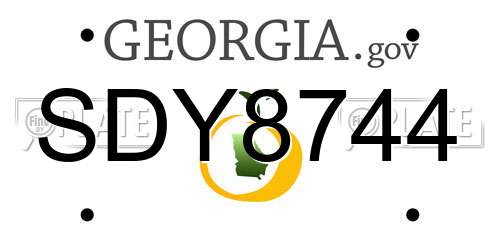 SDY8744 Georgia License Plate