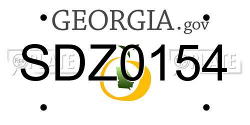 SDZ0154 Georgia License Plate