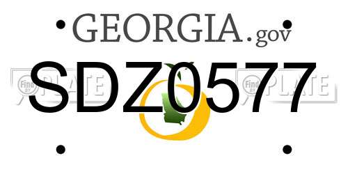 SDZ0577 Georgia License Plate