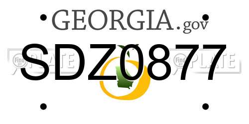 SDZ0877 Georgia License Plate