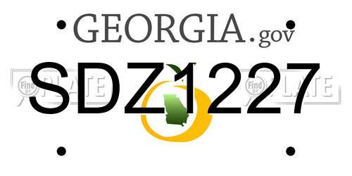 SDZ1227 Georgia License Plate