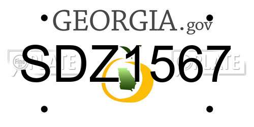 SDZ1567 Georgia License Plate