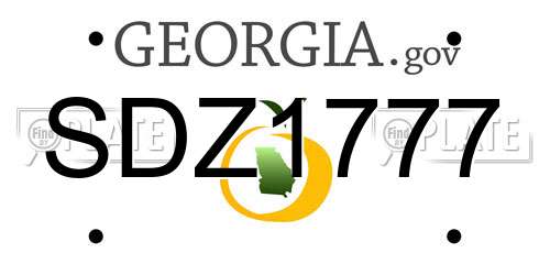 SDZ1777 Georgia License Plate