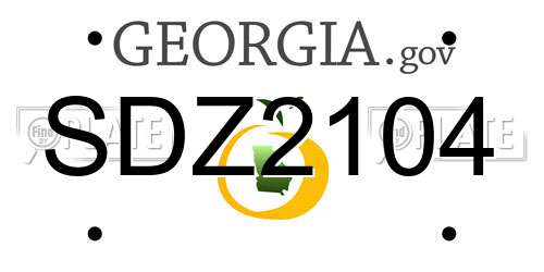 SDZ2104 Georgia License Plate