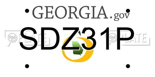 SDZ31P Georgia License Plate