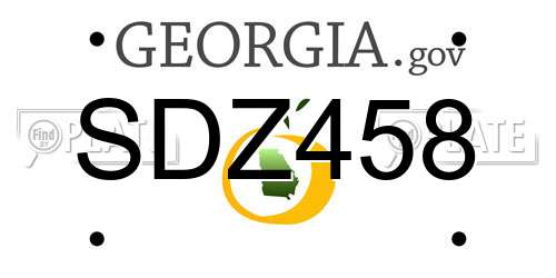 SDZ458 Georgia License Plate