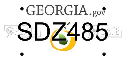 SDZ485 Georgia License Plate