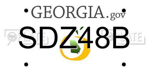 SDZ48B Georgia License Plate