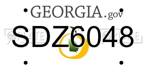 SDZ6048 Georgia License Plate