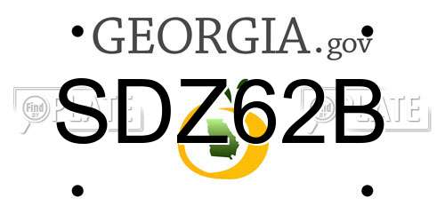 SDZ62B Georgia License Plate