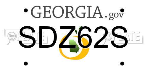 SDZ62S Georgia License Plate
