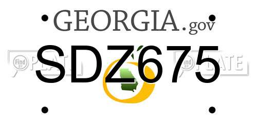 SDZ675 Georgia License Plate