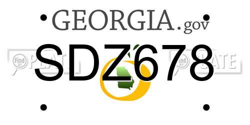 SDZ678 Georgia License Plate