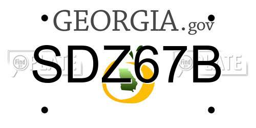 SDZ67B Georgia License Plate