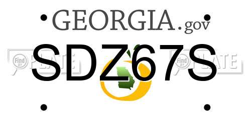 SDZ67S Georgia License Plate
