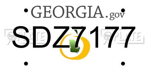 SDZ7177 Georgia License Plate