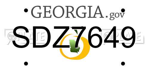 SDZ7649 Georgia License Plate