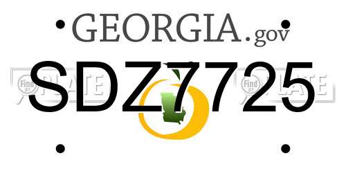 SDZ7725 Georgia License Plate