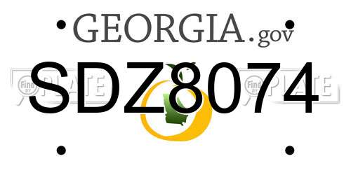 SDZ8074 Georgia License Plate