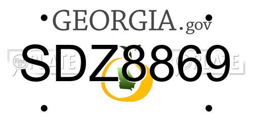 SDZ8869 Georgia License Plate