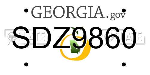SDZ9860 Georgia License Plate