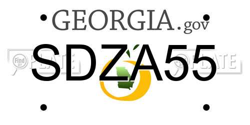 SDZA55 Georgia License Plate