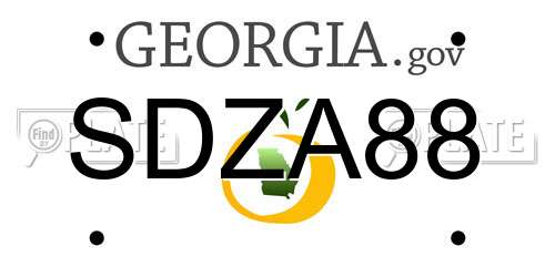 SDZA88 Georgia License Plate