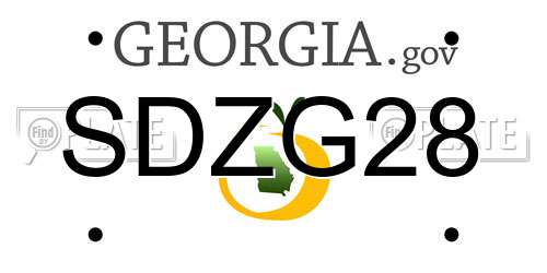 SDZG28 Georgia License Plate