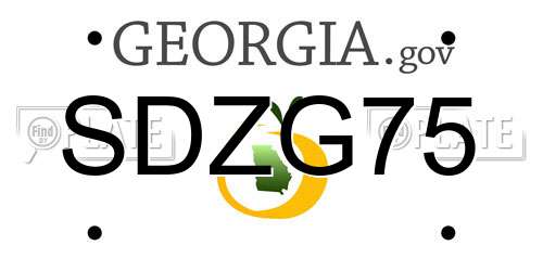 SDZG75 Georgia License Plate