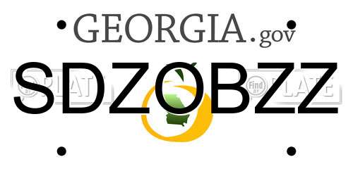 SDZOBZZ Georgia License Plate