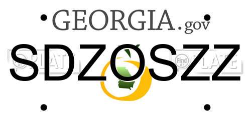 SDZOSZZ Georgia License Plate