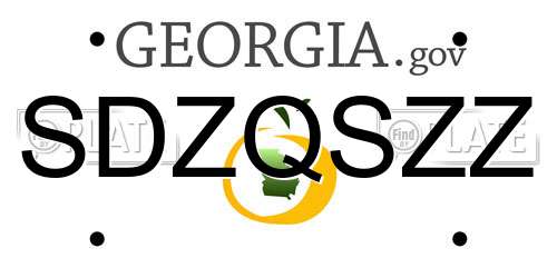 SDZQSZZ Georgia License Plate