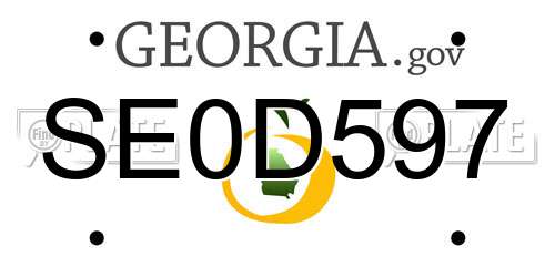 SE0D597 Georgia License Plate