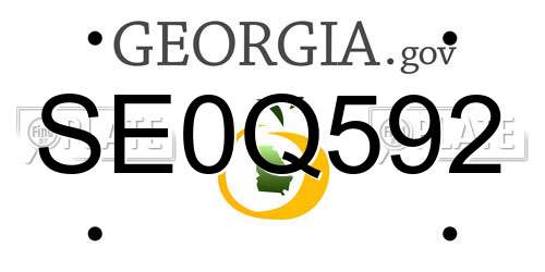 SE0Q592 Georgia License Plate