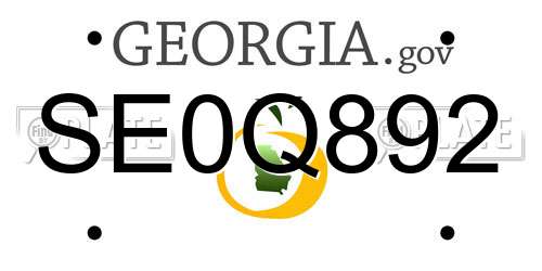 SE0Q892 Georgia License Plate