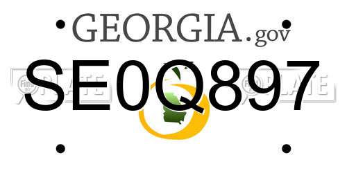 SE0Q897 Georgia License Plate