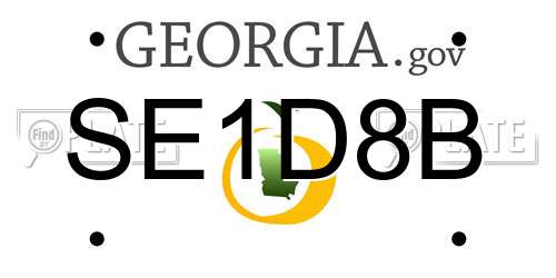 SE1D8B Georgia License Plate