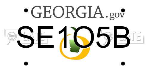 SE1O5B Georgia License Plate