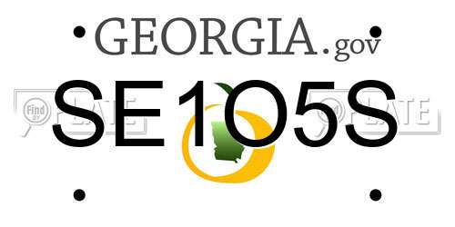 SE1O5S Georgia License Plate