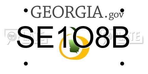 SE1O8B Georgia License Plate