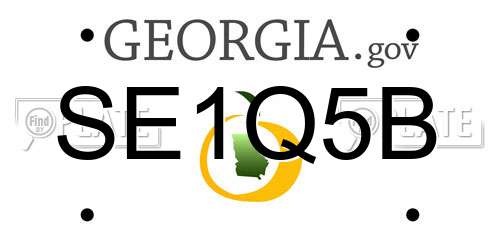 SE1Q5B Georgia License Plate