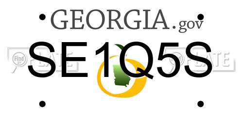 SE1Q5S Georgia License Plate