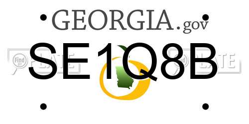 SE1Q8B Georgia License Plate