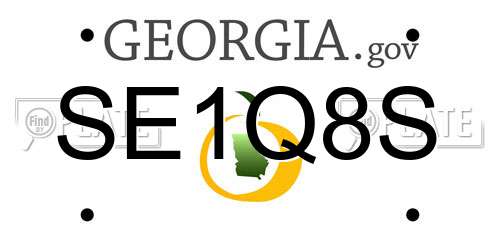 SE1Q8S Georgia License Plate