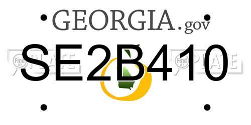 SE2B410 Georgia License Plate