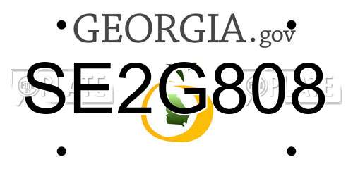 SE2G808 Georgia License Plate