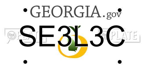 SE3L3C Georgia License Plate
