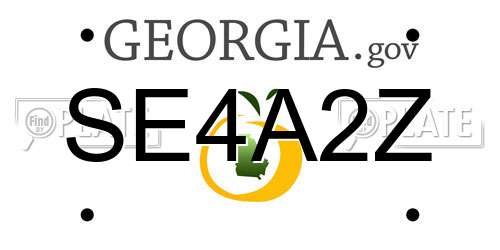 SE4A2Z Georgia License Plate