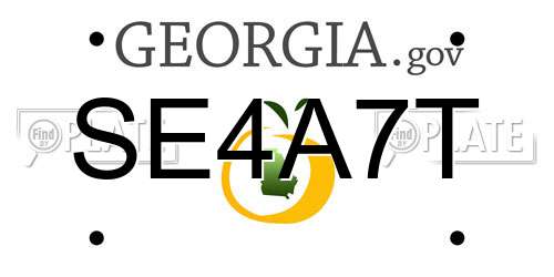 SE4A7T Georgia License Plate